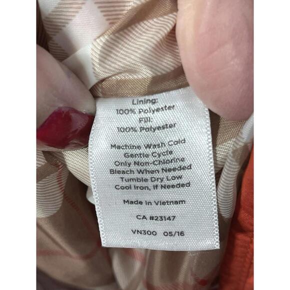 Talbots Quilted Barn Jacket Tangerine Orange Pockets Size 3X - Picture 2 of 4